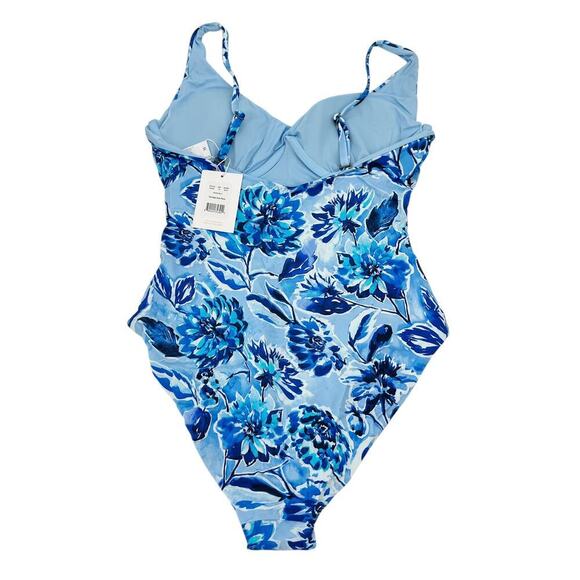 Andie The Bala One Piece Swimsuit Blue Floral Size Medium NEW with Tags! - Picture 8 of 9